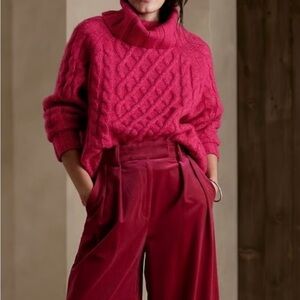 Banana Republic Women's Turtleneck Sweater - Vibrant Pink